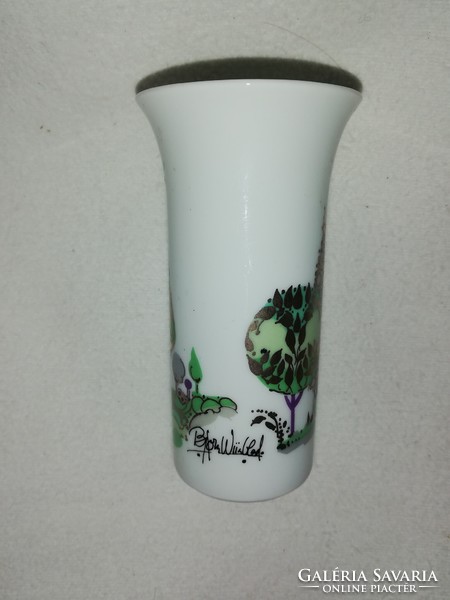 Rosenthal mini vase painted by björn wiinblad, signed