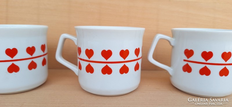 Zsolnay 3-piece heart, heart shaped porcelain mug