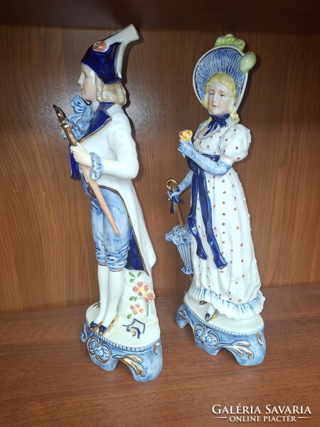 Gdr porcelain baroque male and female figure