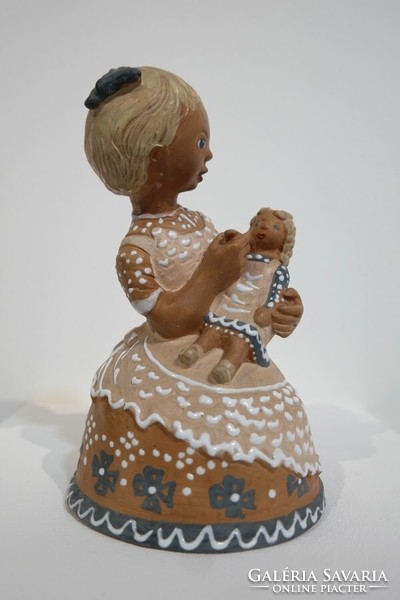 Margit Kovács: girl with baby, ceramic sculpture - 51964