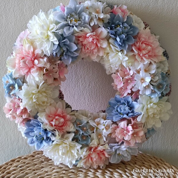 Flower meadow door ornament/pink and blue door knocker