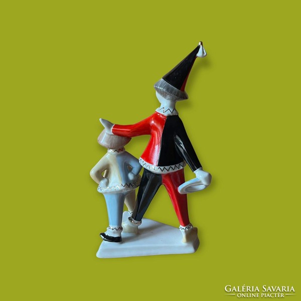 Ravenclaw porcelain clowns figural sculpture