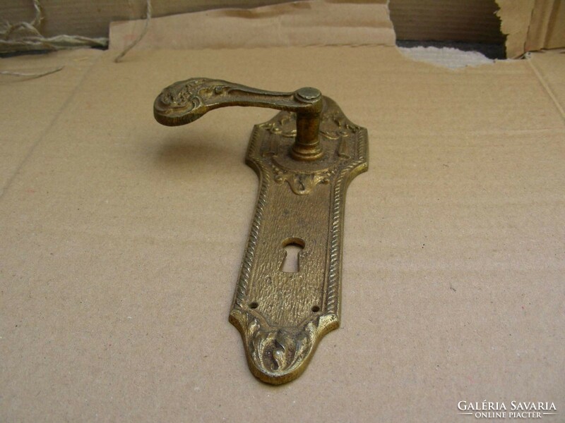 Antique fire-gilded copper baroque lock cover