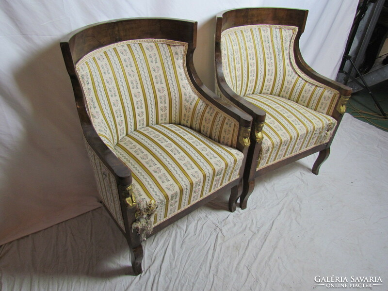 2 antique neo empire armchairs