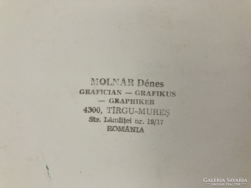 Molnár Dénes (1947-2000): Galaxis - színezett rézkarc, aquaforte, művészpéldány - ritkaság