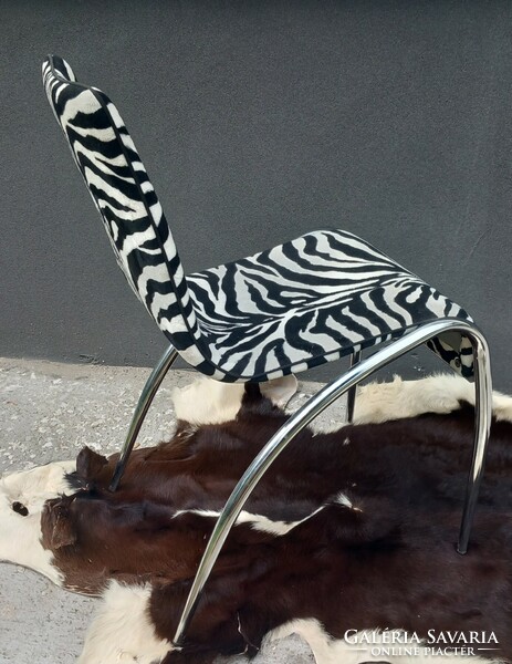 Design postmodern chrome chair negotiable in cavalli style