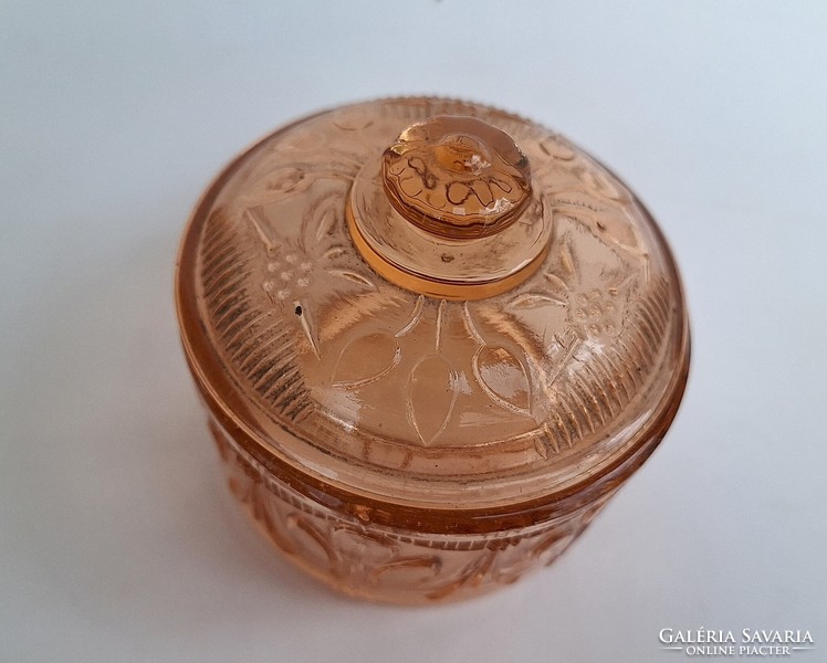 Old glass sugar container or spice container with a lid