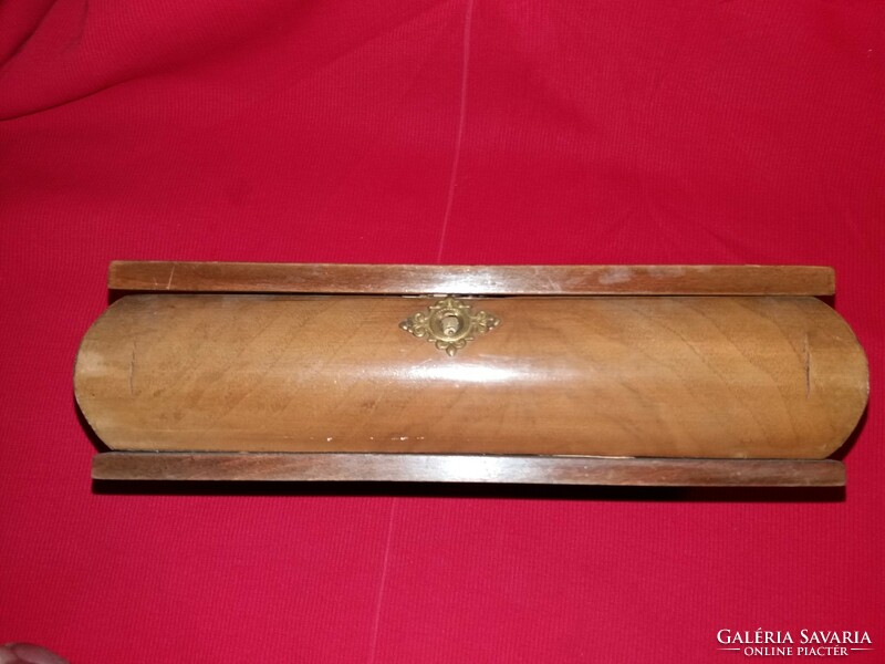 Antique inlaid lacquered Biedermeier wooden gift box, condition as shown in the pictures