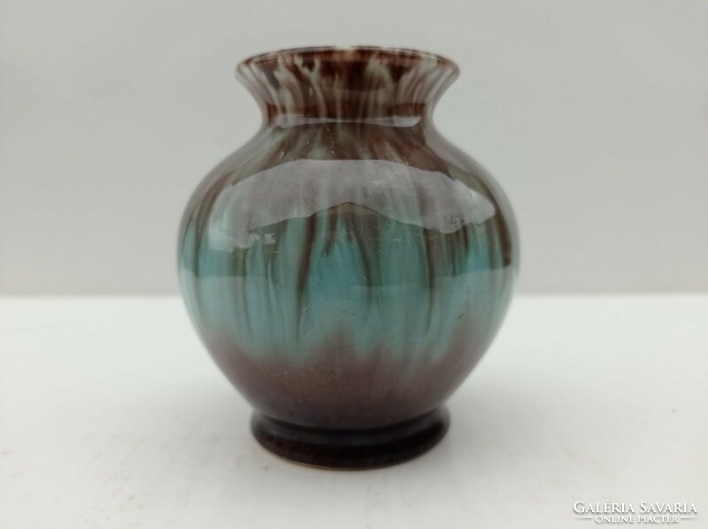 German turquoise blue glazed ceramic vase