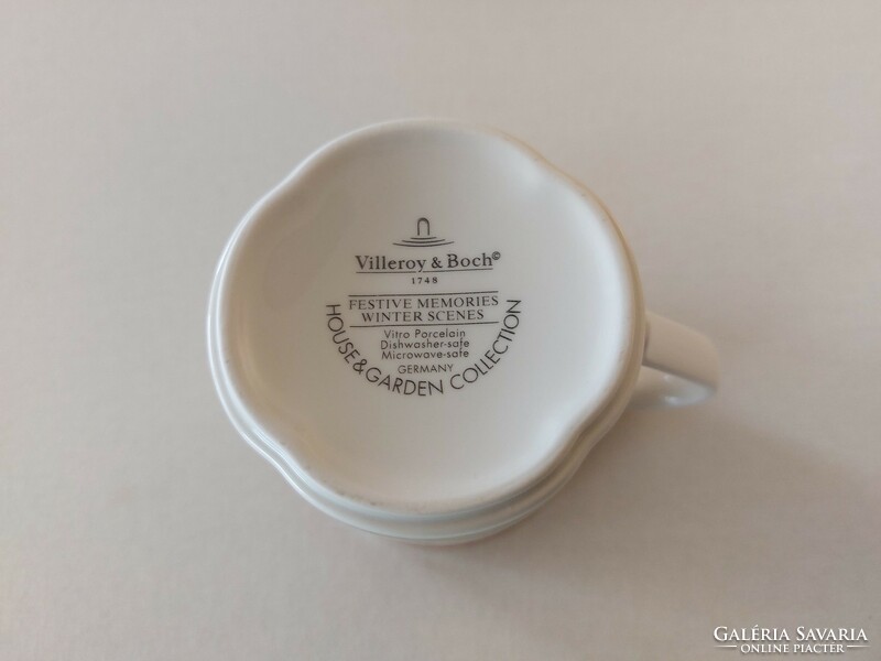 Karácsonyi Villeroy & Boch porcelán bögre Mikulás mintás