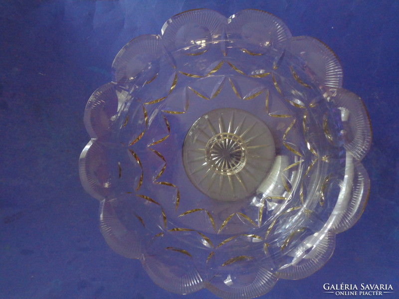 Beautiful lenticular thick glass serving bowl, ca 1930