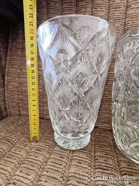 2 large molded glass vases together_4