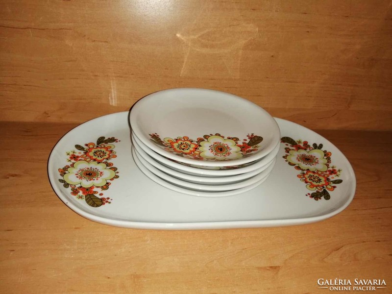 Alföldi porcelain cake serving set with 5 small plates (b)