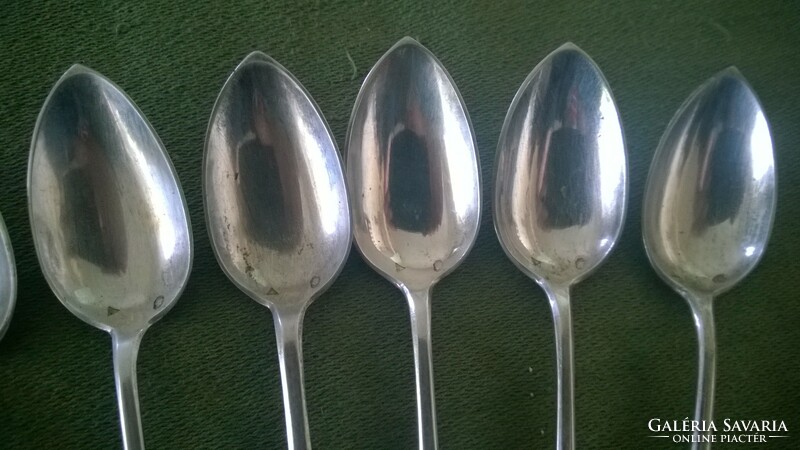 Antique silver tea spoon set with Diana, noble coat of arms, individually or in a set