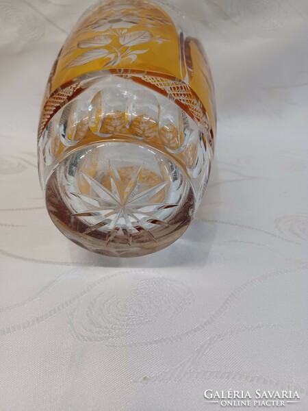 Yellow crystal vase