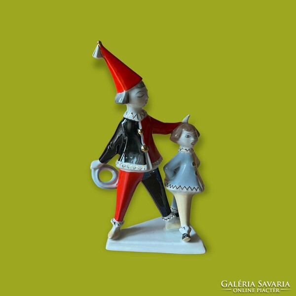 Ravenclaw porcelain clowns figural sculpture