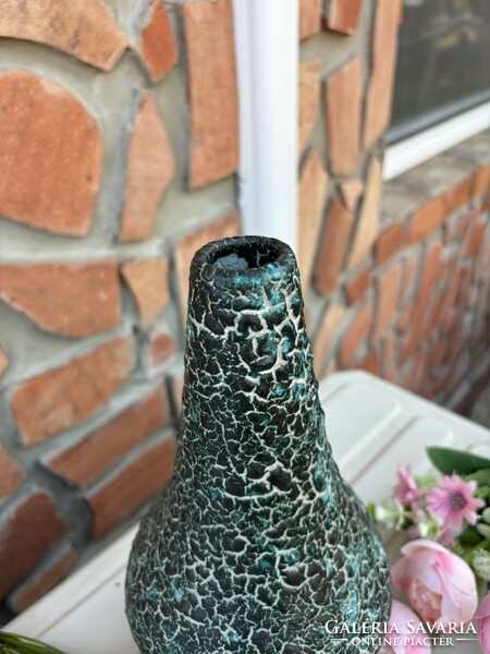 Ritkább Bod Éva kerámia 27 cm magas váza Midcentury modern gyűjtői darab hagyaték
