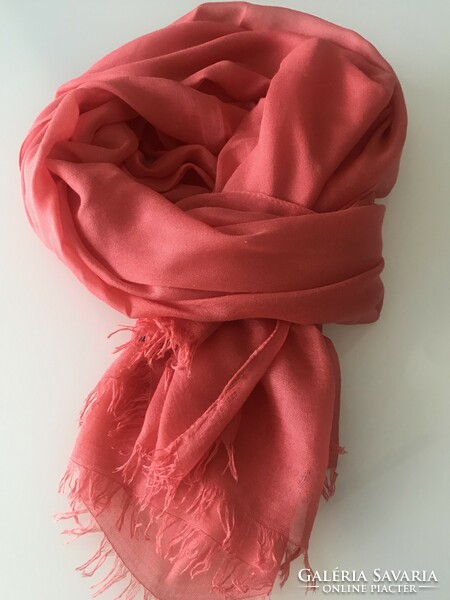 Geox scarf made of very fine cotton in coral color, 200 x 84 cm