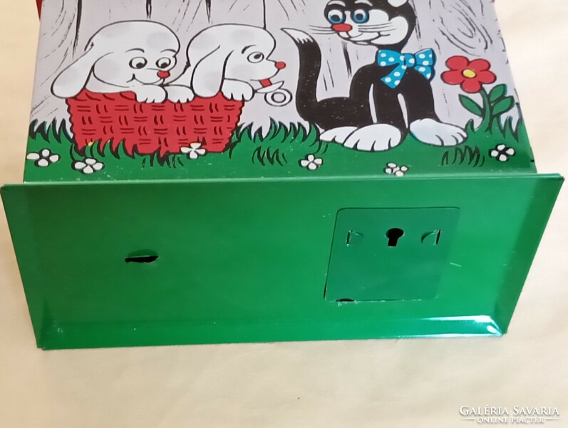 Bádog félautomata megtakarító készülék lakáskassza retro kassza játék persely kutyus