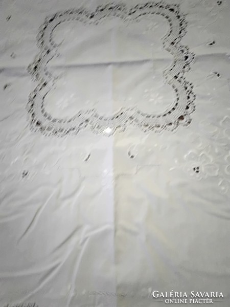 Hand-embroidered Madeira tablecloth