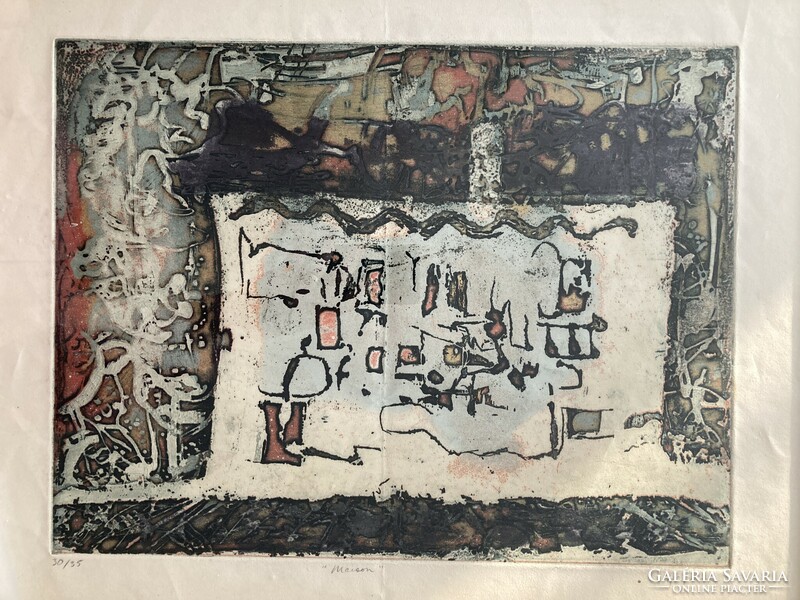 Lawrence Heyman (1932-2020): maison, 1960s - numbered, signed, etching, aquatint print