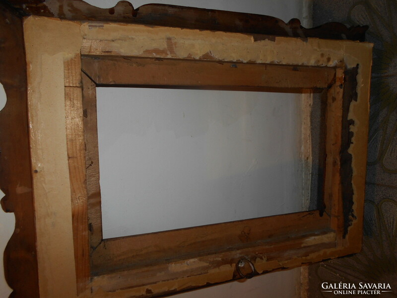 Faragott antik  tükör vagy kép keret  61 cm X 46 cm-