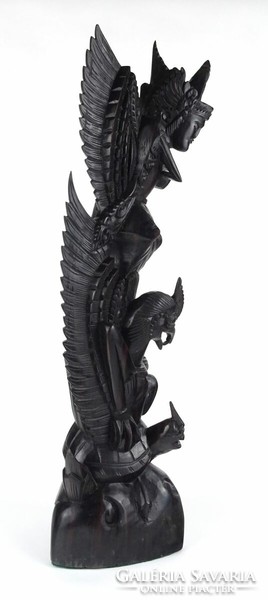 1L207 "Visnu on Garuda" indonéziai keményfa fafaragás 58 cm