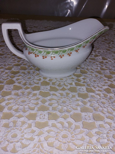 Art Nouveau saucer with old sauce, with rosehip pattern