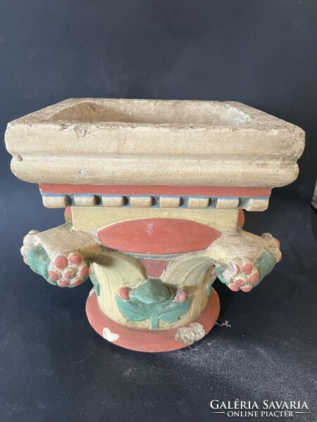 Zsolnay pyrogranite Corinthian column capital decoration from the 1800s very rare!!!