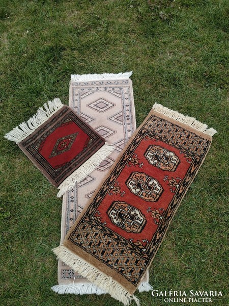 3 hand-knotted small carpets together