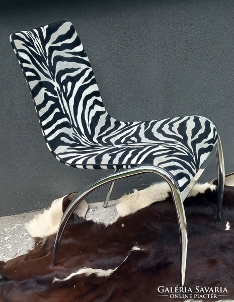 Design postmodern króm szék ALKUDHATÓ Cavalli stílusban