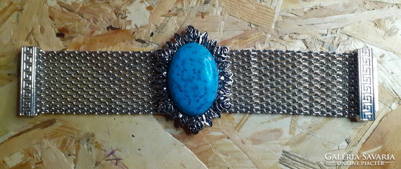 Turquoise-silver showy bracelet