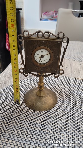 Antique copper table clock.