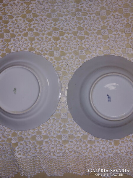 Zsolnay porcelain peasant plates, 2 pcs