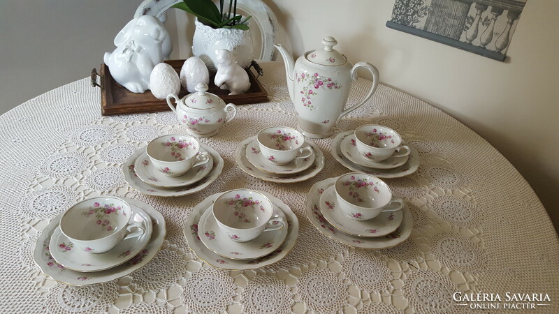 Beautiful pink Bavarian porcelain tea set