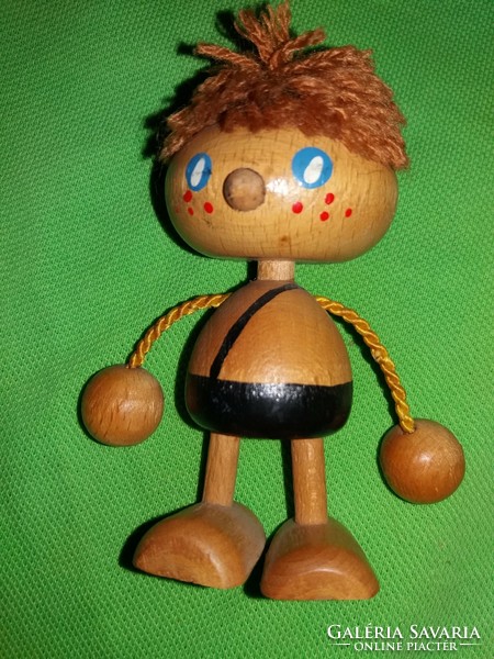 Old cccp Russian wooden toy little boy wooden doll wooden figure 9 cm condition according to the pictures