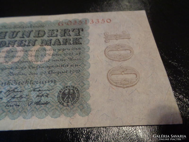 100 million marks 1923, inflationary money