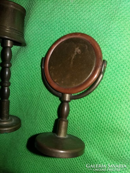 Antik babaházas fém réz szoba berendezés állólámpa és tükör állapot a képek szerint