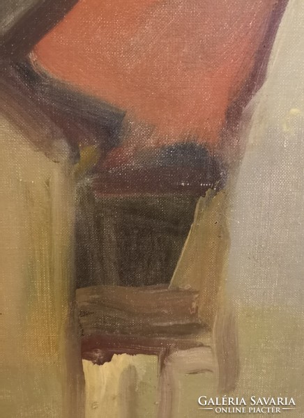 István Ilosvai Varga (1895-1978): Szentendre staircase. Signed oil painting.