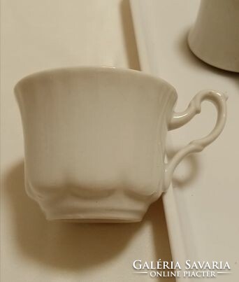 Fehér porcelán kávéskészlet, mokkáskészlet