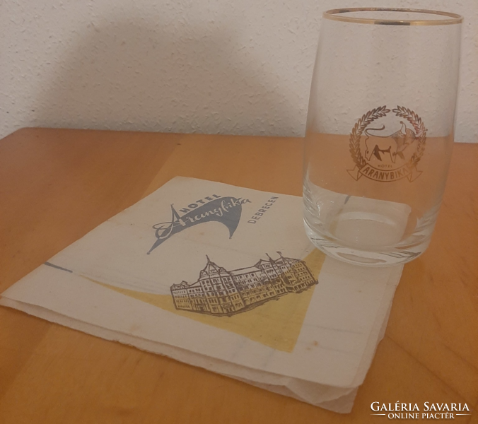 Debrecen golden bull hotel hotel logo napkin, cup