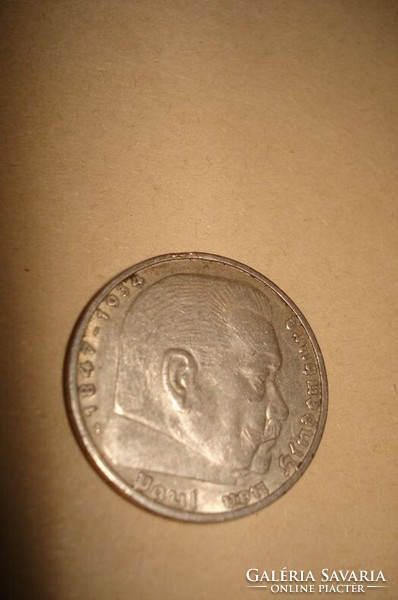 Imperial silver 5 marks 1938
