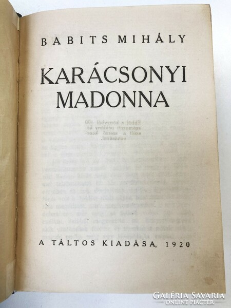 Babits Mihály: Karácsonyi Madonna, 1920 - Első kiadás, gyűjtői példány