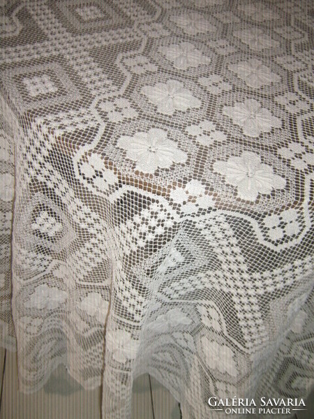 Beautiful handmade lace tablecloth made in Art Nouveau style