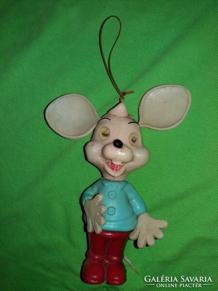 Old cccp car plastic mouse figure with 3d eyes that can be hung on the interior mirror 17 cm according to the pictures