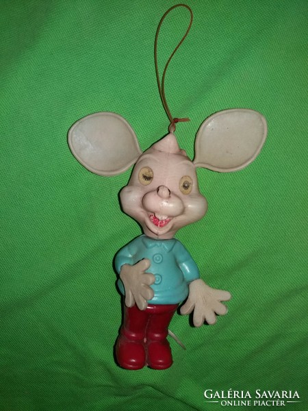 Old cccp car plastic mouse figure with 3d eyes that can be hung on the interior mirror 17 cm according to the pictures