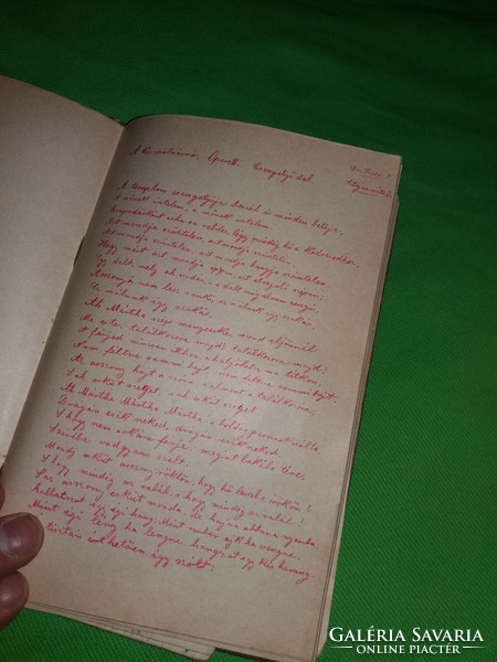 1907 Antik gyönyörű EMLÉKKÖNYV szép bejegyzésekkel, dalszövegekkel préselt növényekkel képek szerint