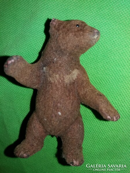 Antique micro-velvet coated zoo toy bear figure 10 cm, condition according to the pictures