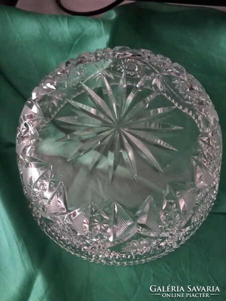 Crystal. Offering bowl, nicely carved