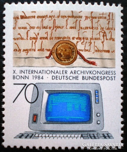 N1224 / Germany 1984 international archive congress stamp postal clerk